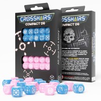 Crosshairs Compact D6 RPG kauliukų rinkinys (mėlynos ir rožinės sp.)